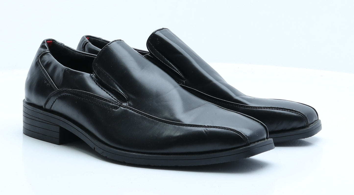 Preworn Mens Black  Faux Leather Oxford Dress 9 EUR 42