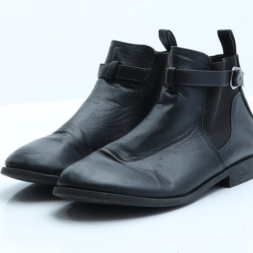 Primark Womens Black  Faux Leather Chelsea Boot 4 EUR 37