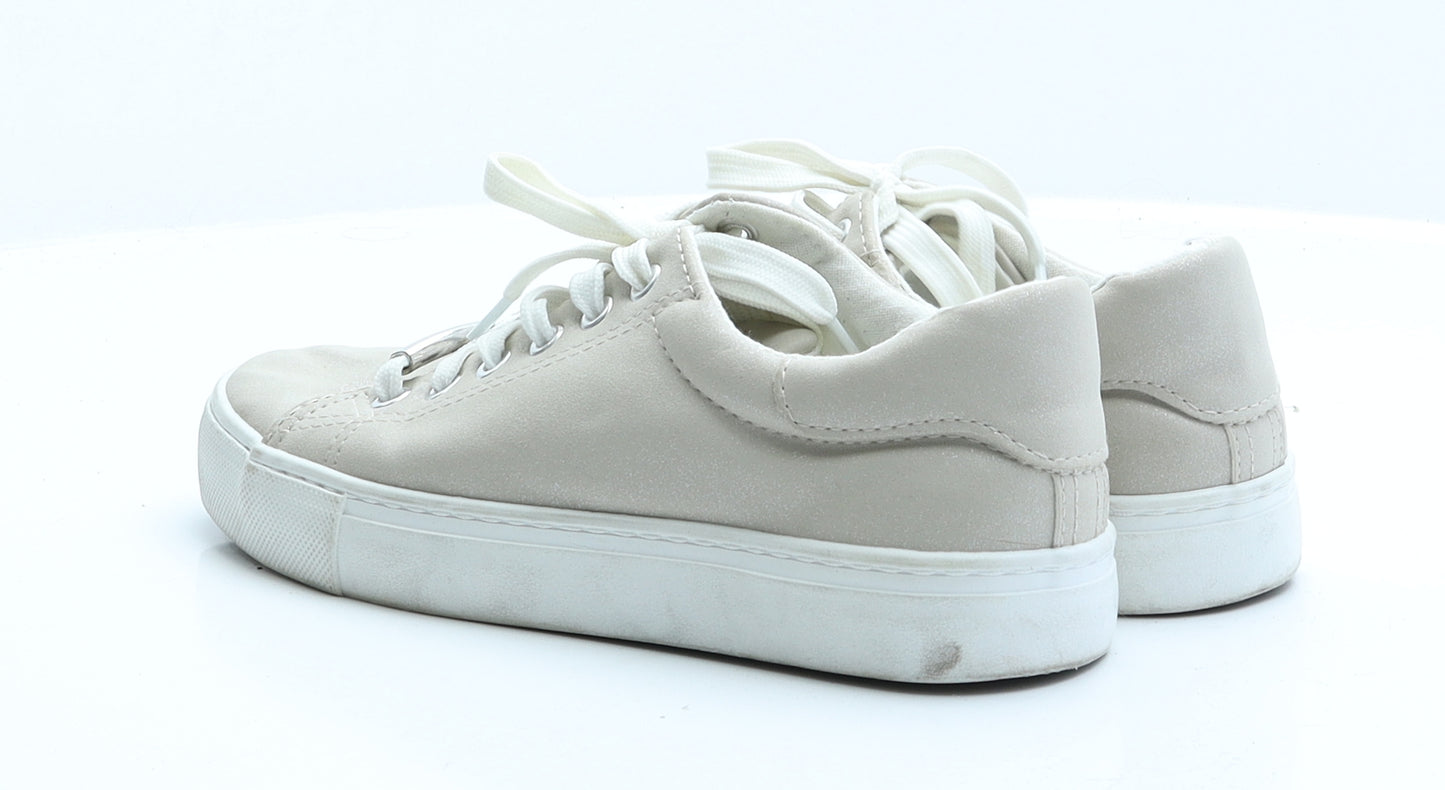 New Look Womens Beige  Faux Suede Trainer Flat 5 38