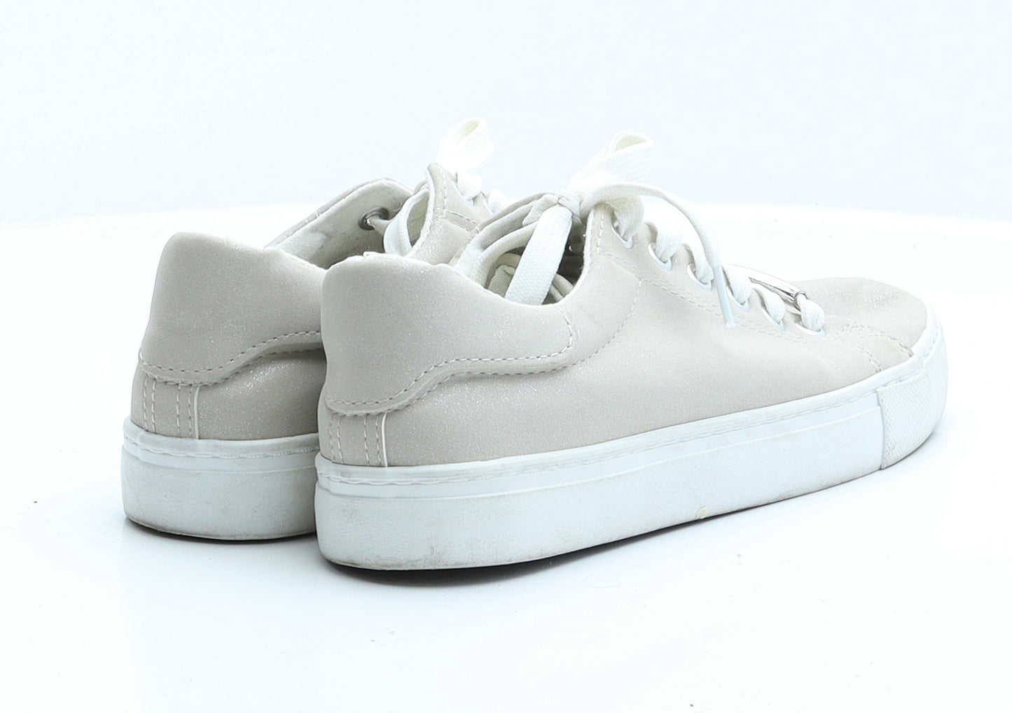 New Look Womens Beige  Faux Suede Trainer Flat 5 38