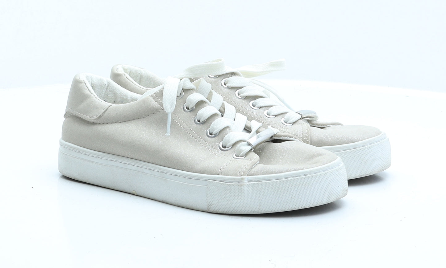 New Look Womens Beige  Faux Suede Trainer Flat 5 38