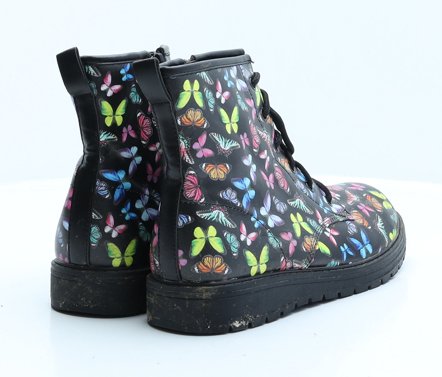 Sketchers Womens Multicoloured Floral Faux Leather Combat Boot 4 EUR 37