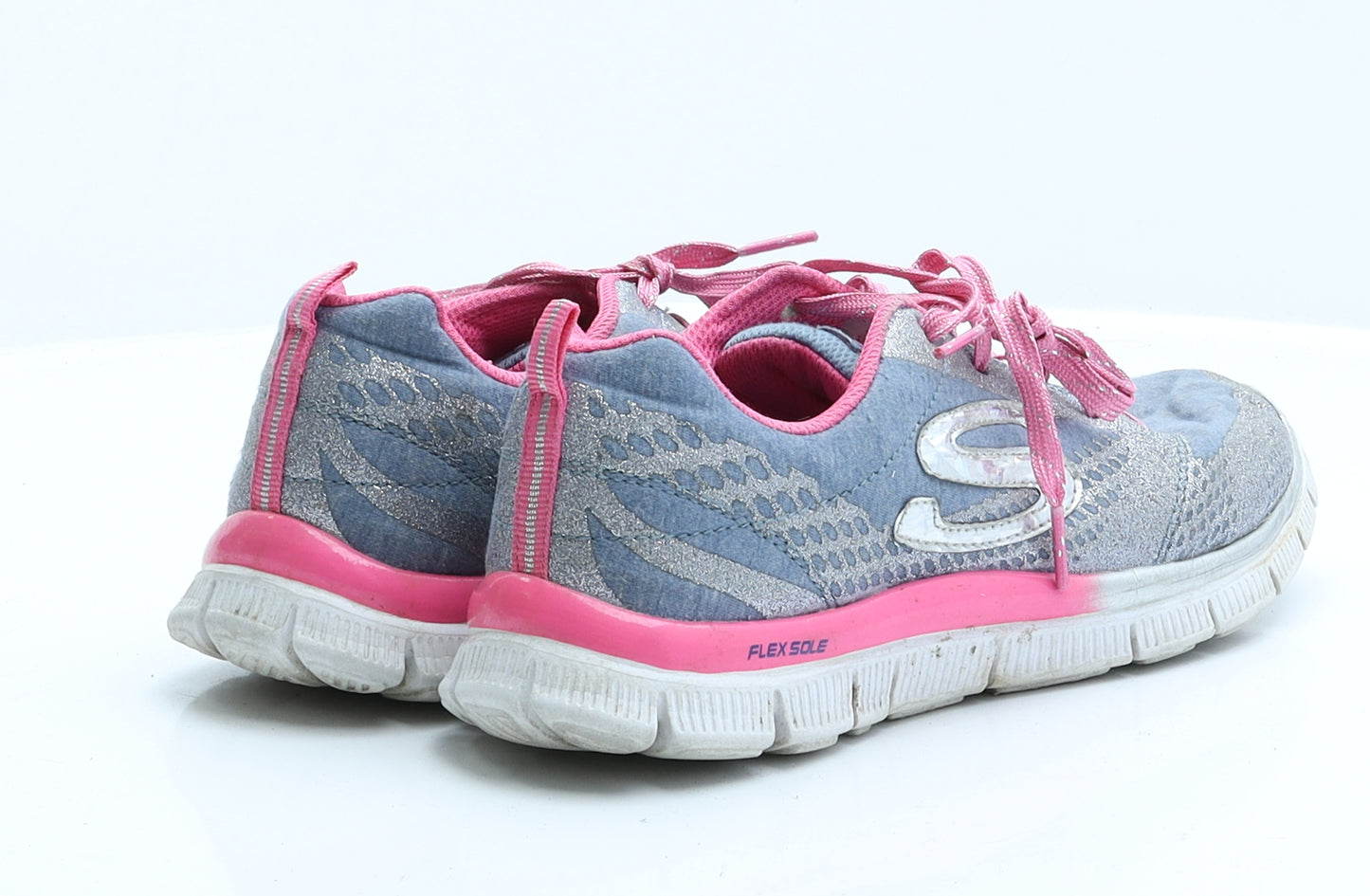 Sketchers Womens Blue  Polyester Trainer  5 EUR 38