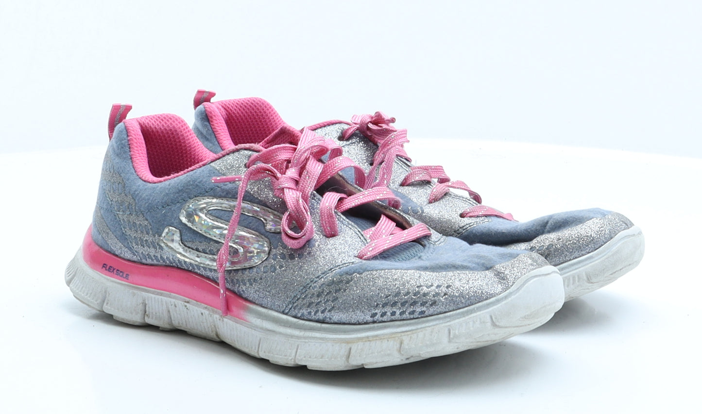 Sketchers Womens Blue  Polyester Trainer  5 EUR 38