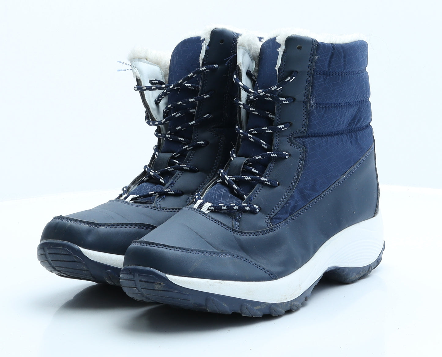 Preworn Womens Blue  Faux Leather Snow Boot Boot 8 EUR 41