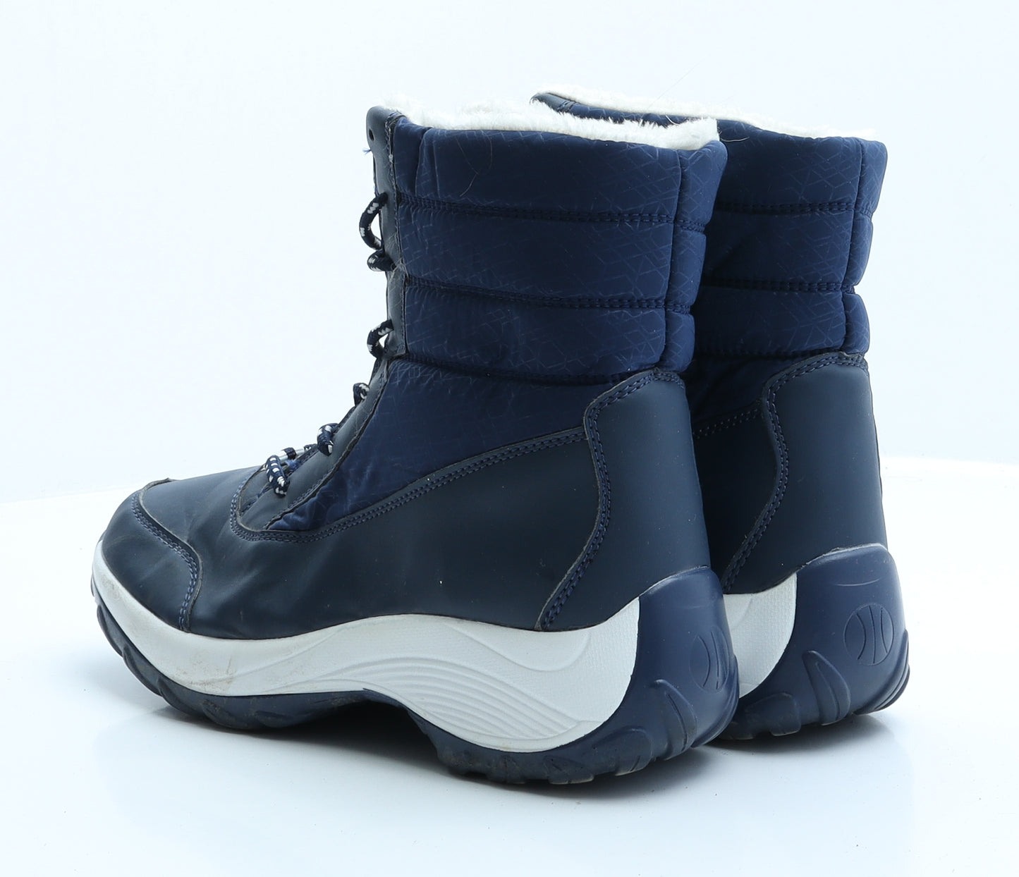 Preworn Womens Blue  Faux Leather Snow Boot Boot 8 EUR 41