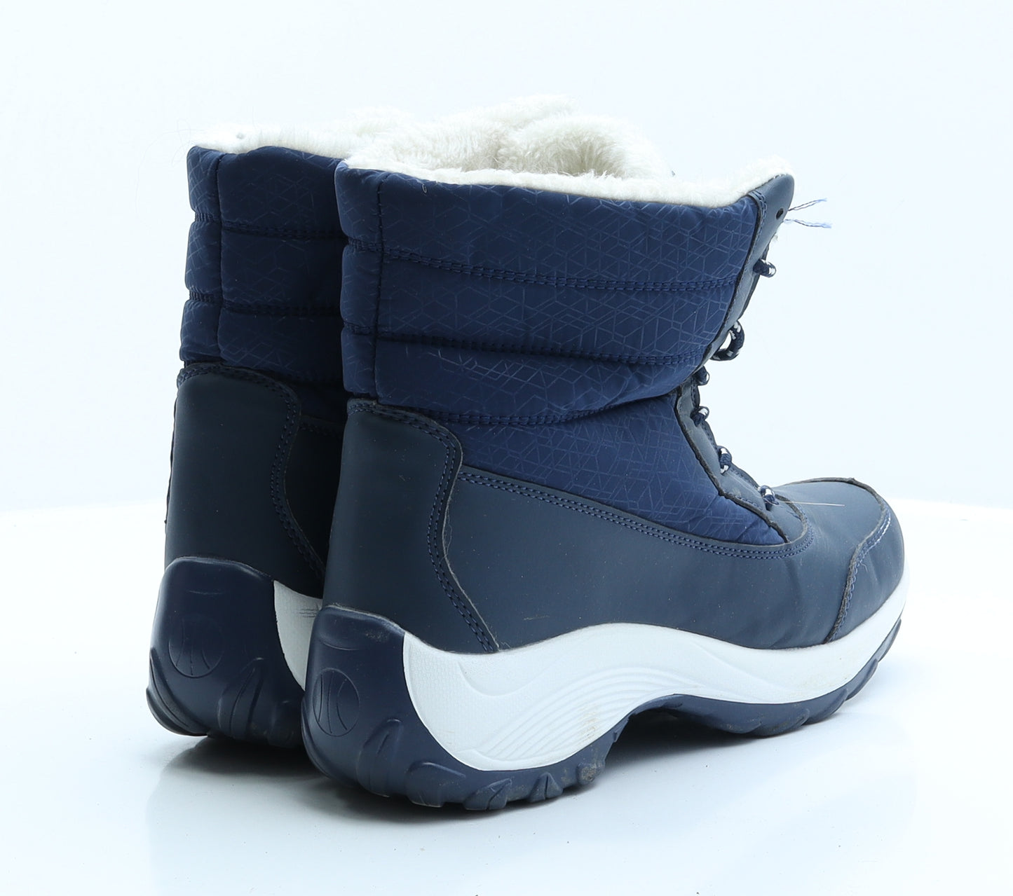Preworn Womens Blue  Faux Leather Snow Boot Boot 8 EUR 41
