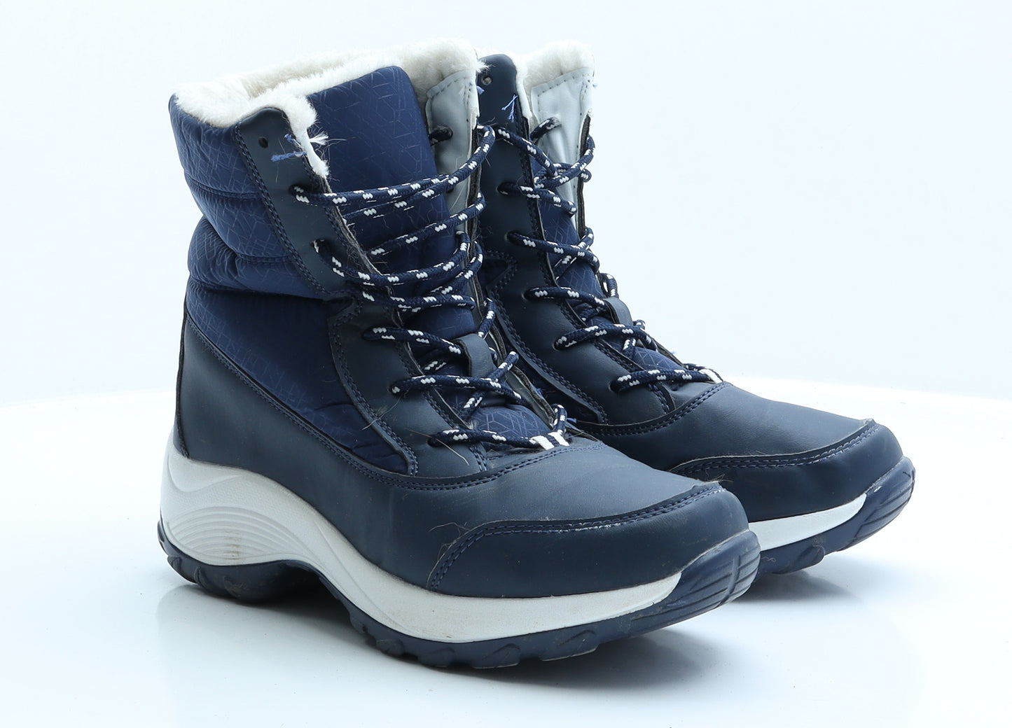 Preworn Womens Blue  Faux Leather Snow Boot Boot 8 EUR 41