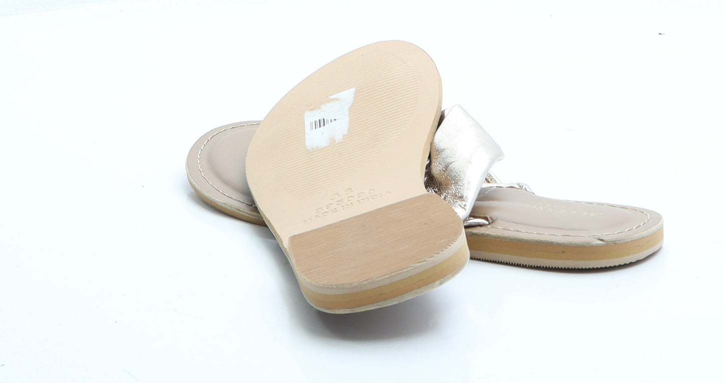 Accessorize Womens Gold  Polyester Flip-Flop Sandal 5 EUR 38
