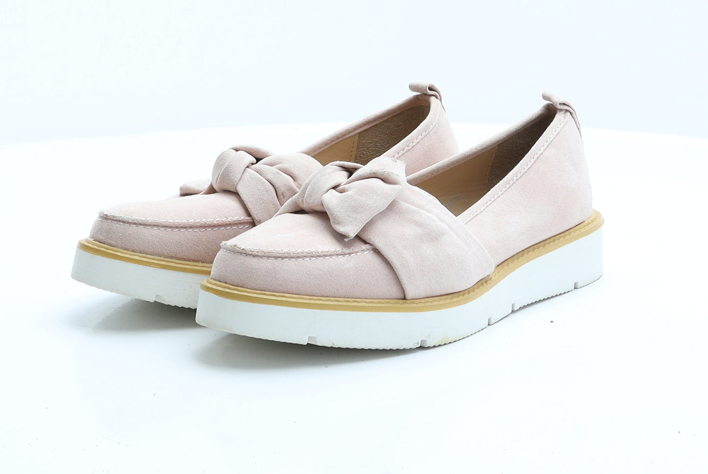 Papay Womens Pink  Faux Suede Slip On Flat 3 36