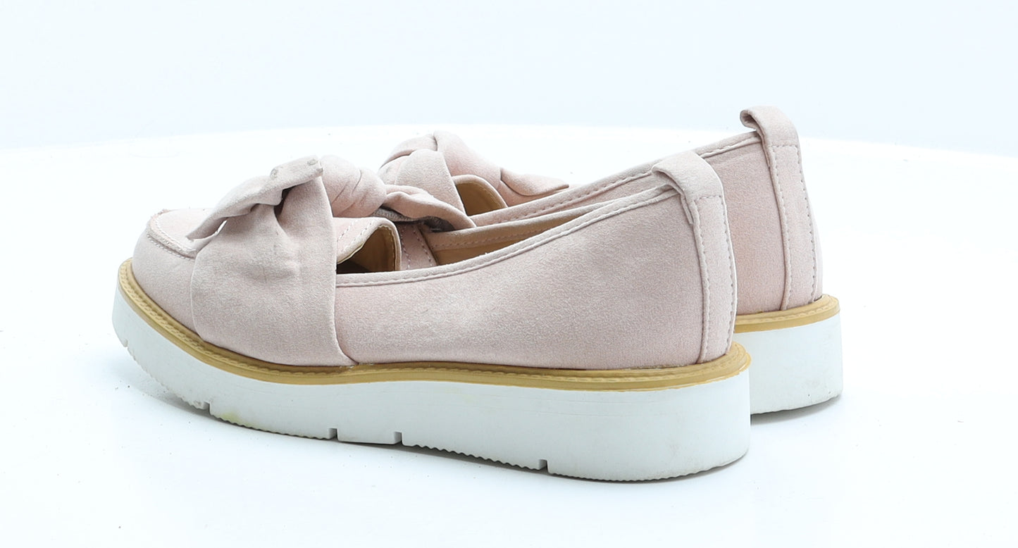 Papay Womens Pink  Faux Suede Slip On Flat 3 36