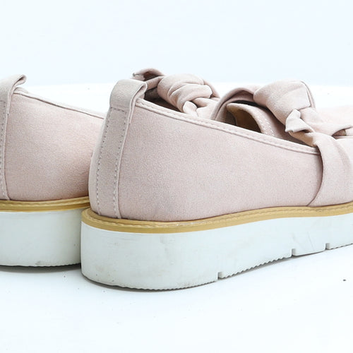Papay Womens Pink  Faux Suede Slip On Flat 3 36