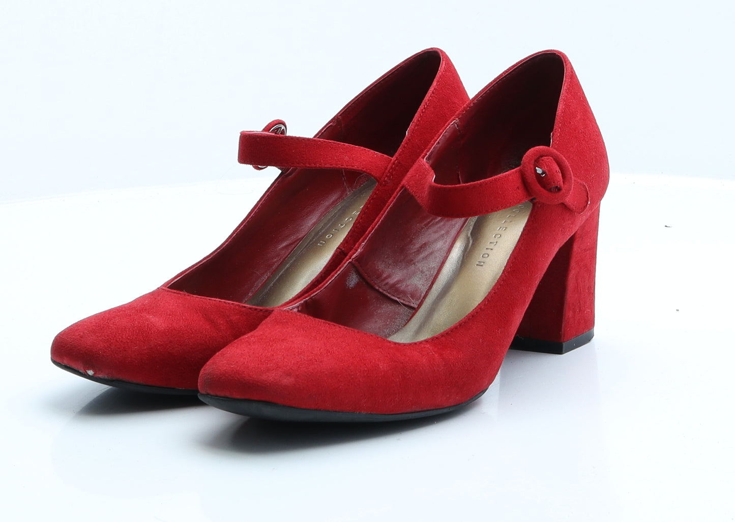 Marks and Spencer Womens Red  Faux Suede Slingback Heel 5.5 EUR 38.5