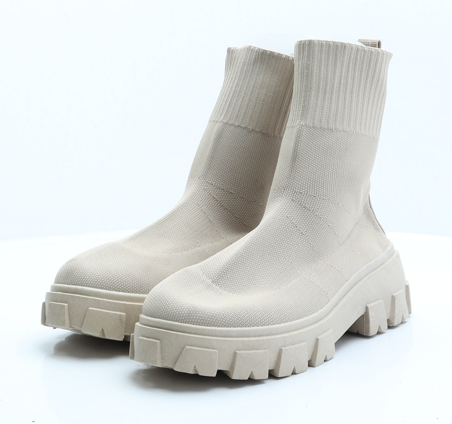 Preworn Womens Beige   Sock Boot 8 EUR 41