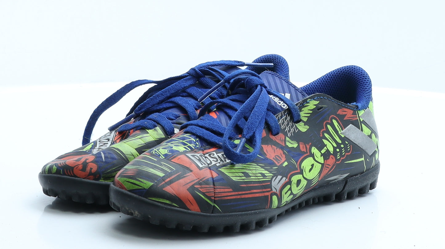 adidas Boys Blue Geometric Polyester Trainer  13  US 13.5