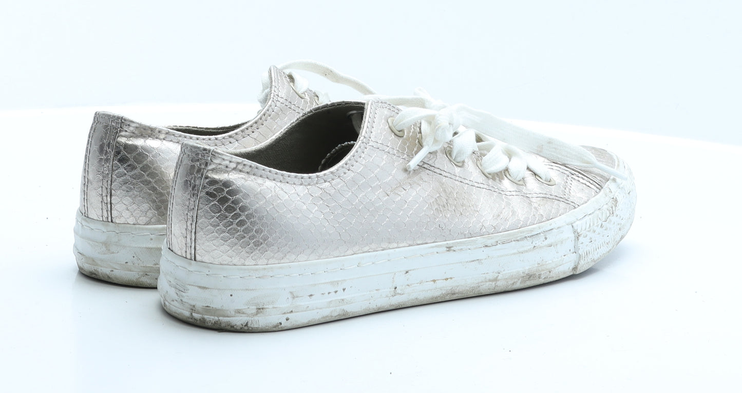 NEXT Womens Gold Animal Print Rubber Trainer Flat 6.5 40