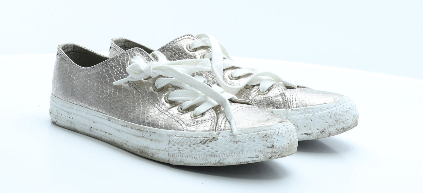 NEXT Womens Gold Animal Print Rubber Trainer Flat 6.5 40