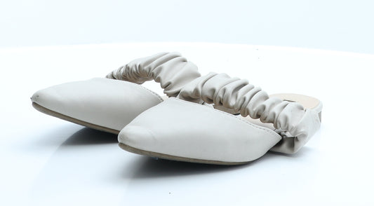 Primark Womens Beige  Polyester Slip On Flat 3 36