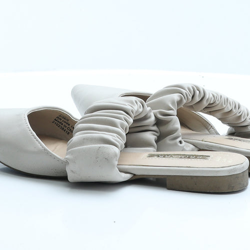 Primark Womens Beige  Polyester Slip On Flat 3 36