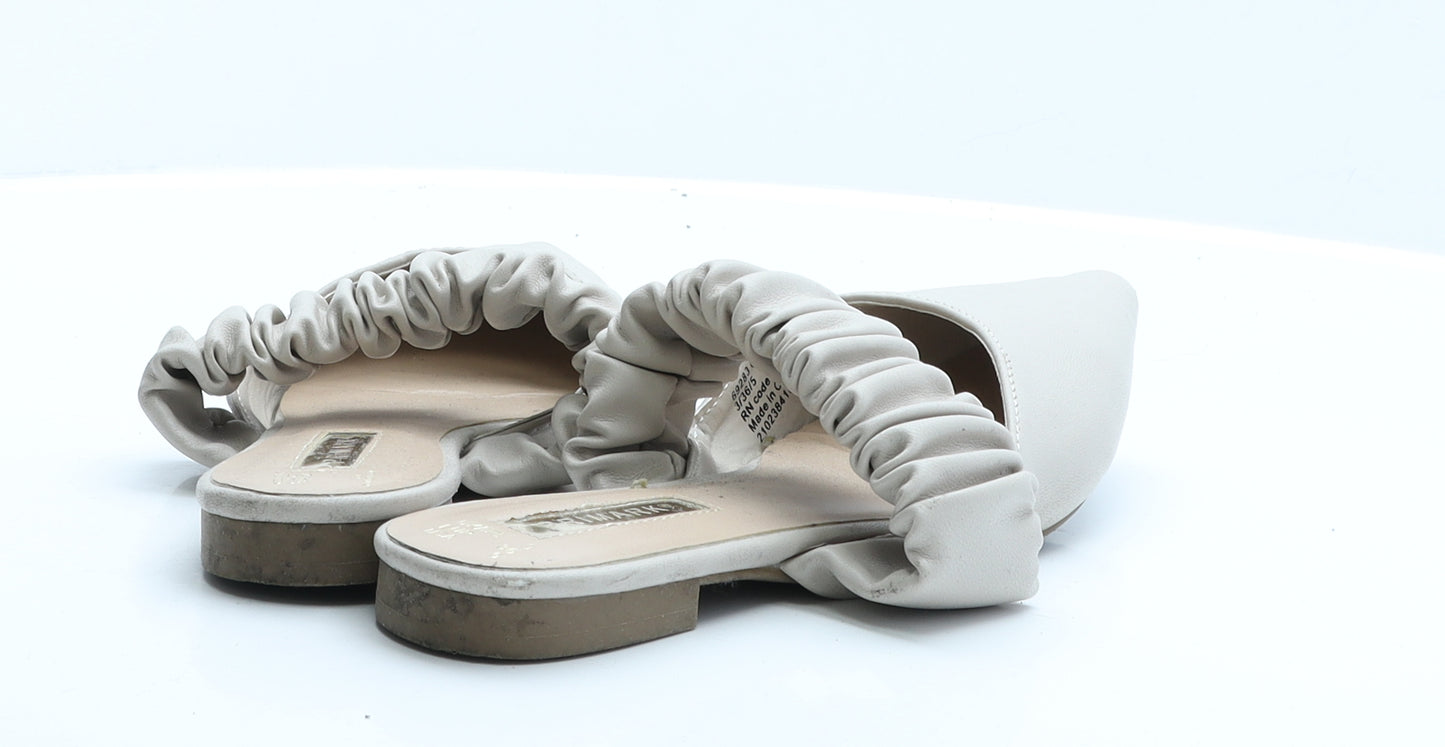 Primark Womens Beige  Polyester Slip On Flat 3 36