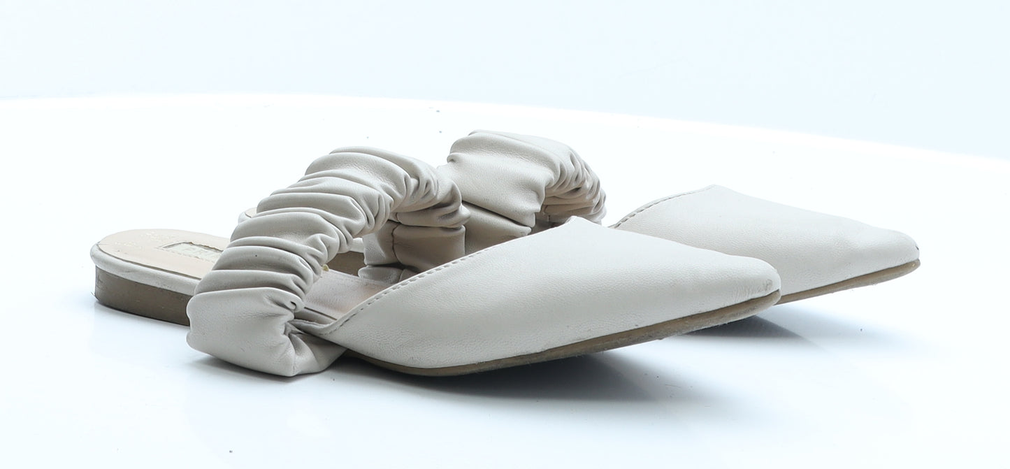 Primark Womens Beige  Polyester Slip On Flat 3 36