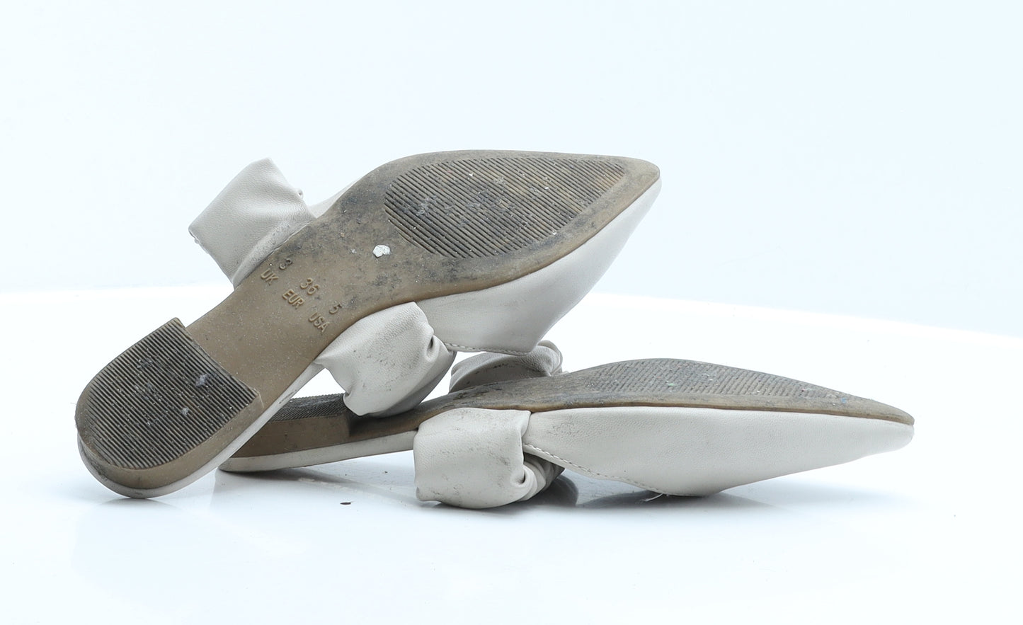 Primark Womens Beige  Polyester Slip On Flat 3 36