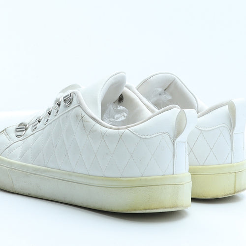 Primark Womens White  Polyester Trainer Flat 5 38