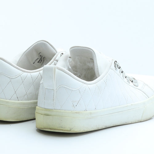 Primark Womens White  Polyester Trainer Flat 5 38