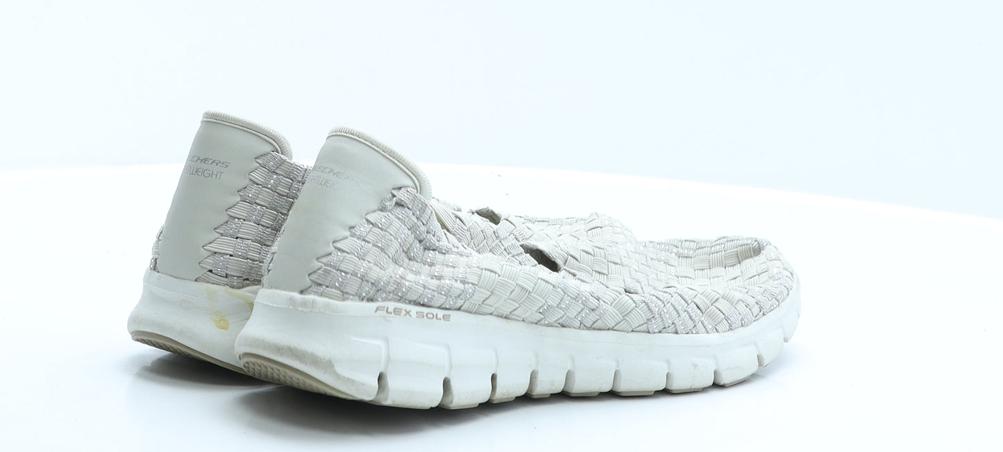 Skechers Womens Grey  Polyester Espadrille Flat 3 36