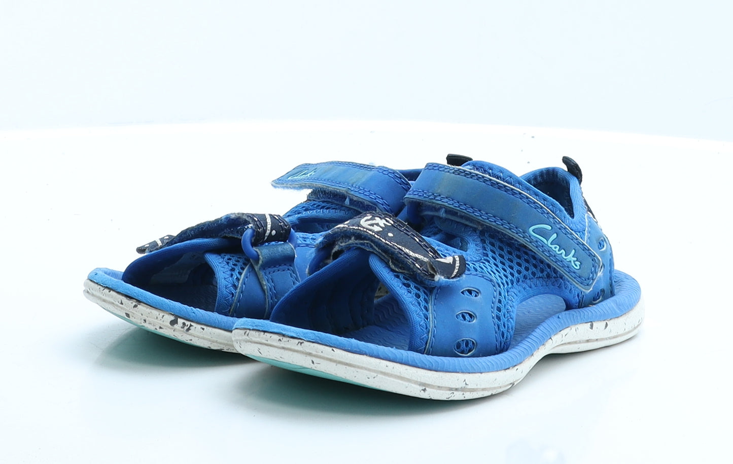 Clarks Boys Blue Geometric Polyester Fisherman Sandal 9