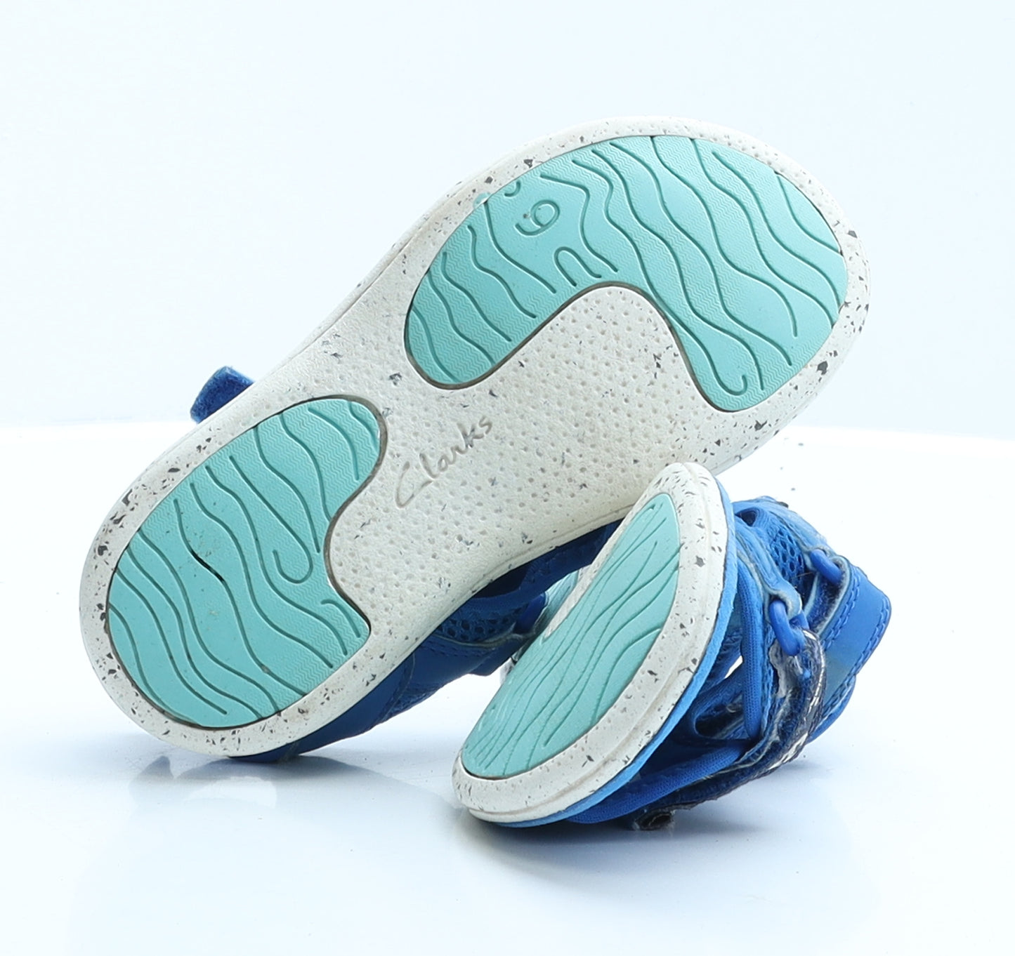 Clarks Boys Blue Geometric Polyester Fisherman Sandal 9