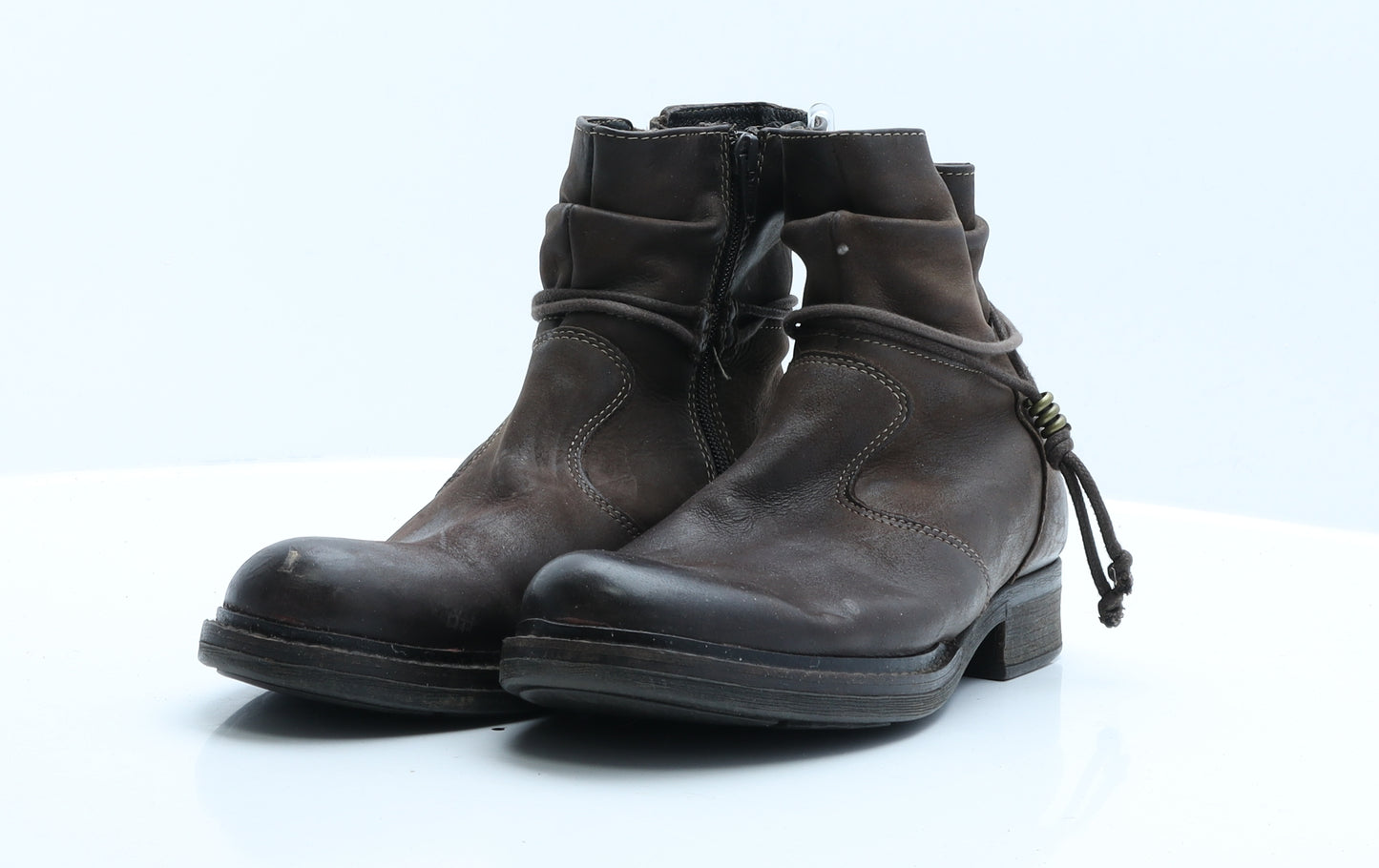 Pavers Womens Brown  Polyester Bootie Boot 7 EUR 40