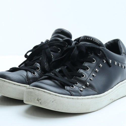 Skechers Womens Black  Vinyl Trainer Flat 5.5 38.5