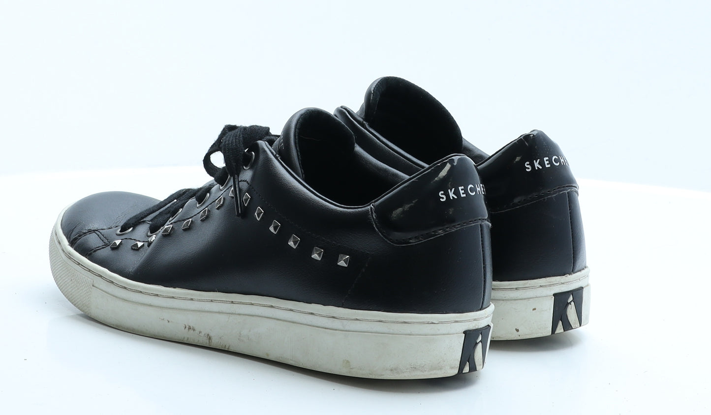 Skechers Womens Black  Vinyl Trainer Flat 5.5 38.5