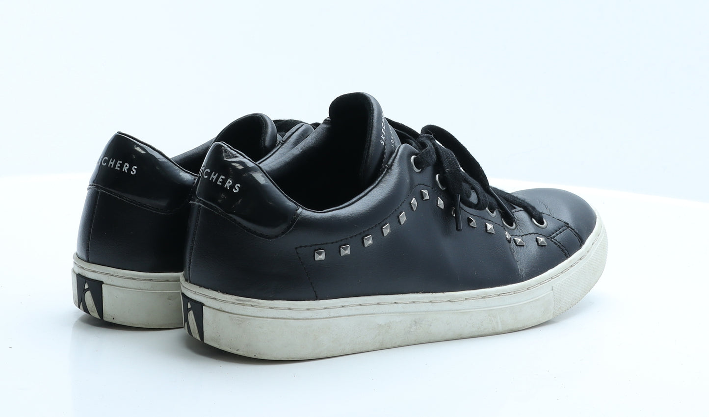 Skechers Womens Black  Vinyl Trainer Flat 5.5 38.5