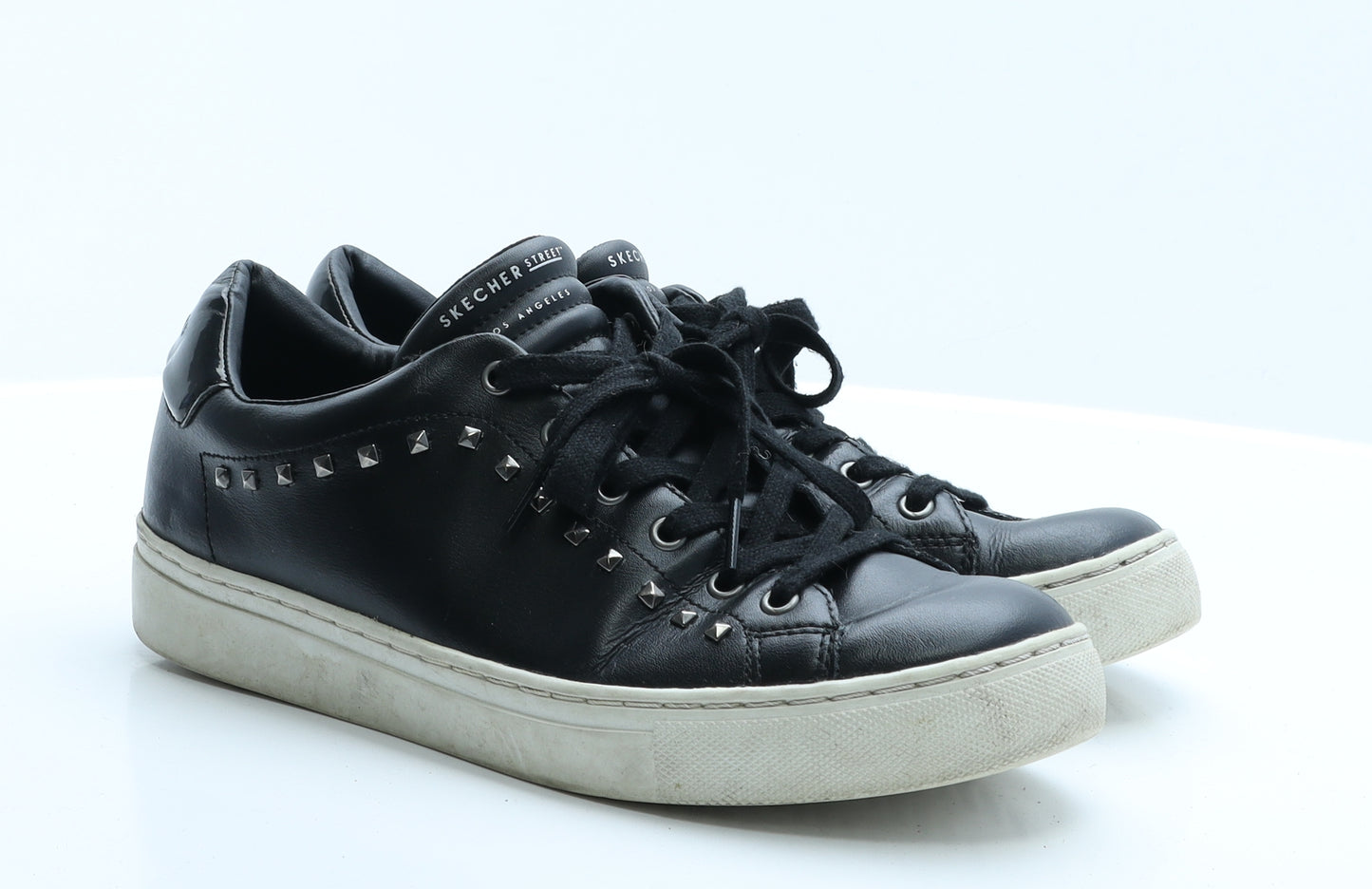 Skechers Womens Black  Vinyl Trainer Flat 5.5 38.5
