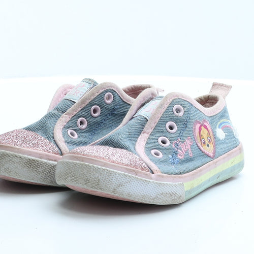 George Girls Blue Colourblock Polyester Trainer Flat 7   - paw patrol