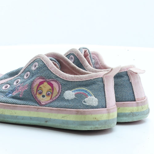 George Girls Blue Colourblock Polyester Trainer Flat 7   - paw patrol