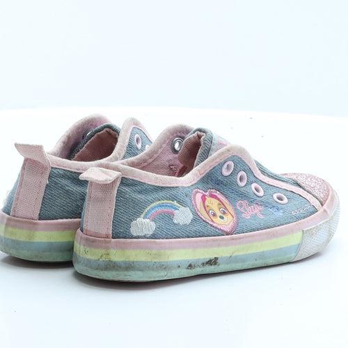 George Girls Blue Colourblock Polyester Trainer Flat 7   - paw patrol