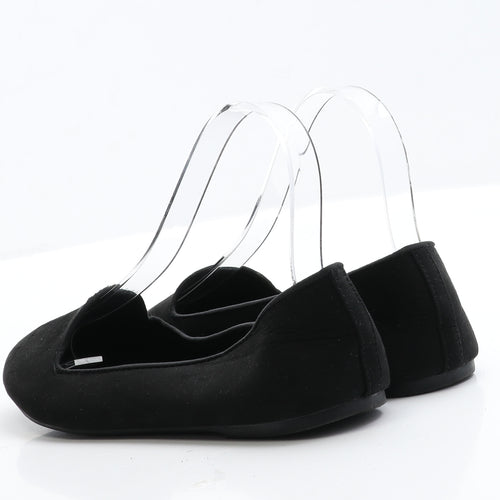 George Womens Black  Fabric Ballet Flat UK 4 37