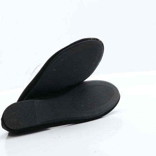 George Womens Black  Fabric Ballet Flat UK 4 37