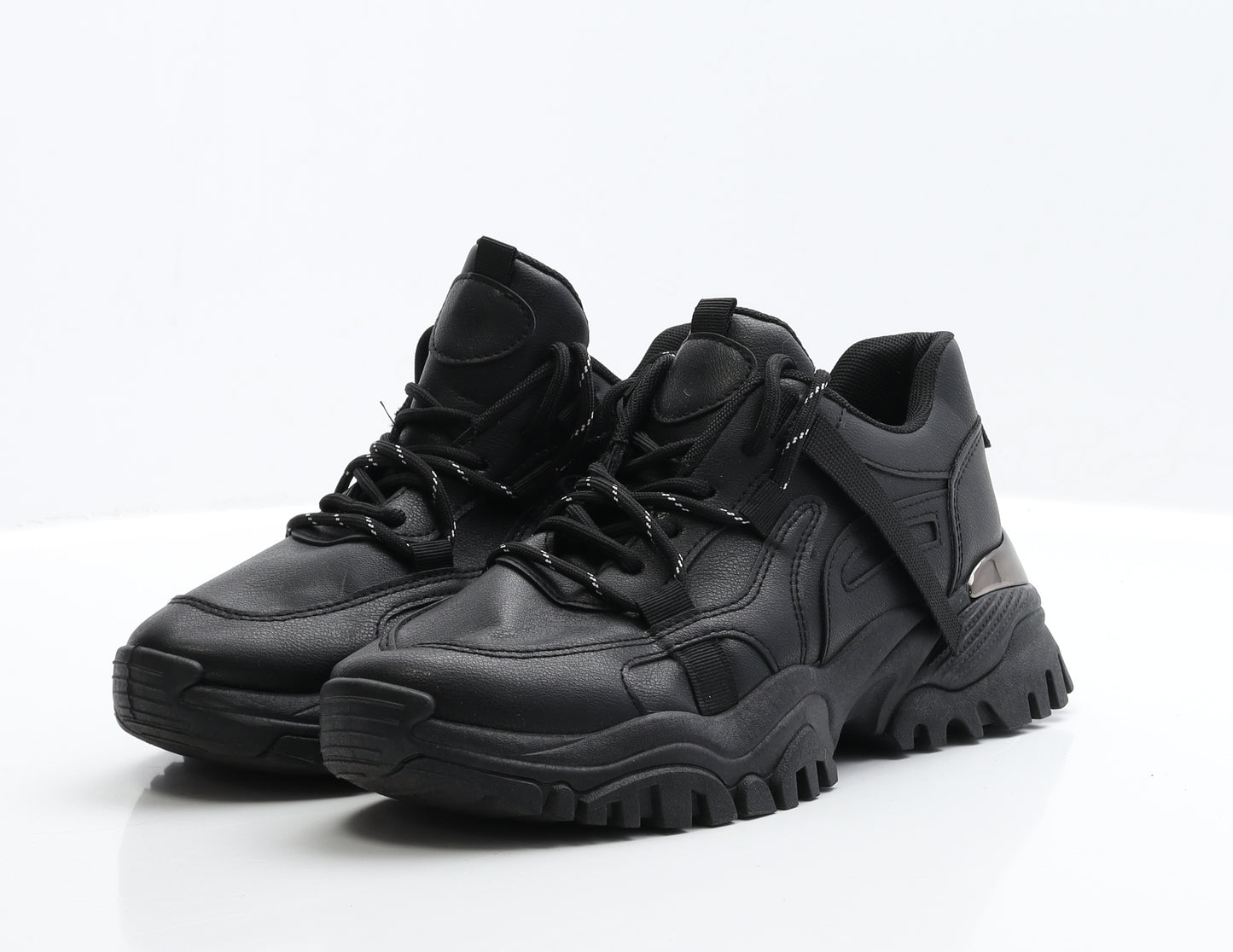Girlhood Paris Girls Black  Polyester Trainer Casual UK 6 6 EUR 39
