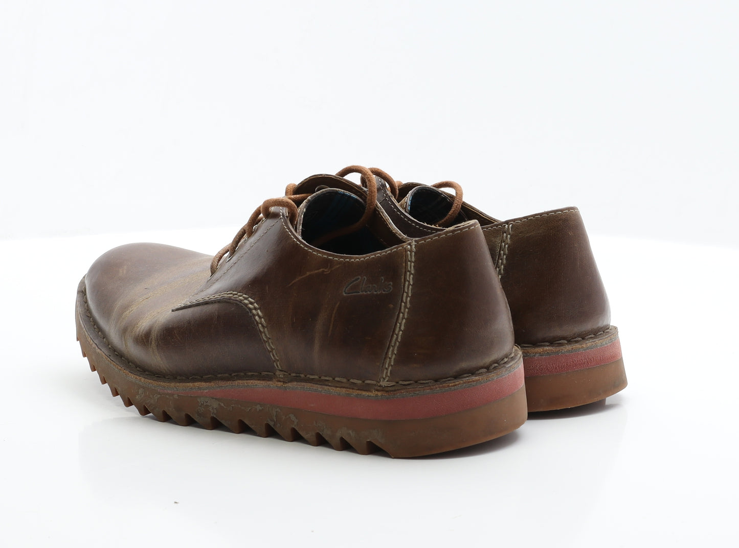 Clarks Mens Brown  Faux Leather Oxford Casual UK 8 8 EUR 42