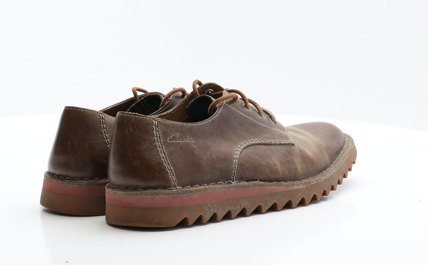 Clarks Mens Brown  Faux Leather Oxford Casual UK 8 8 EUR 42