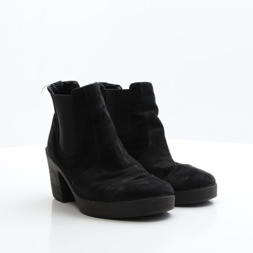 Topshop Womens Black  Faux Suede Chelsea Boot UK 6 EUR 39