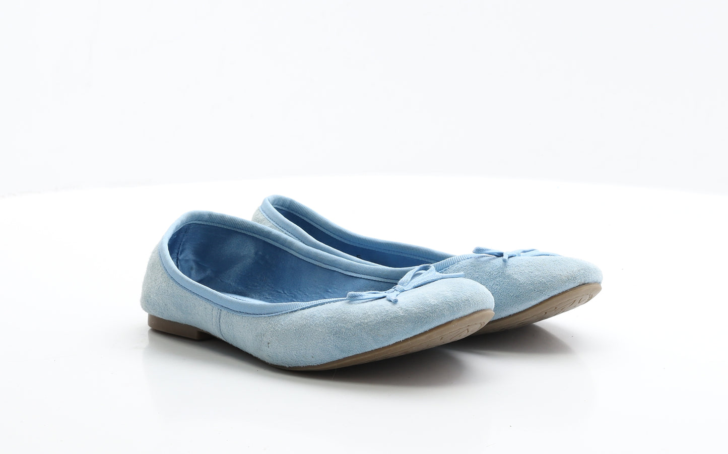 Marks and Spencer Womens Blue  Leather Ballet Flat UK 5 38