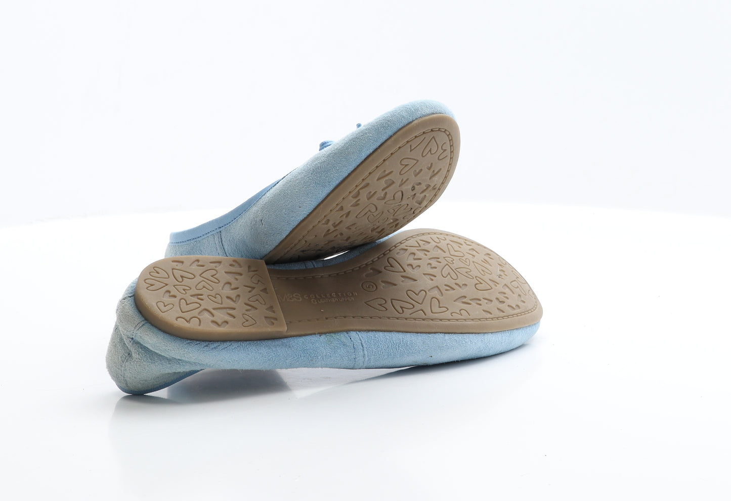 Marks and Spencer Womens Blue  Leather Ballet Flat UK 5 38