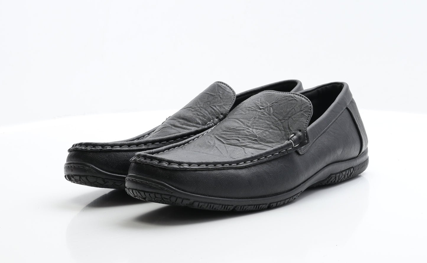 Clarks Mens Black  Faux Leather Loafer Casual UK 12 12   - Wide Fit