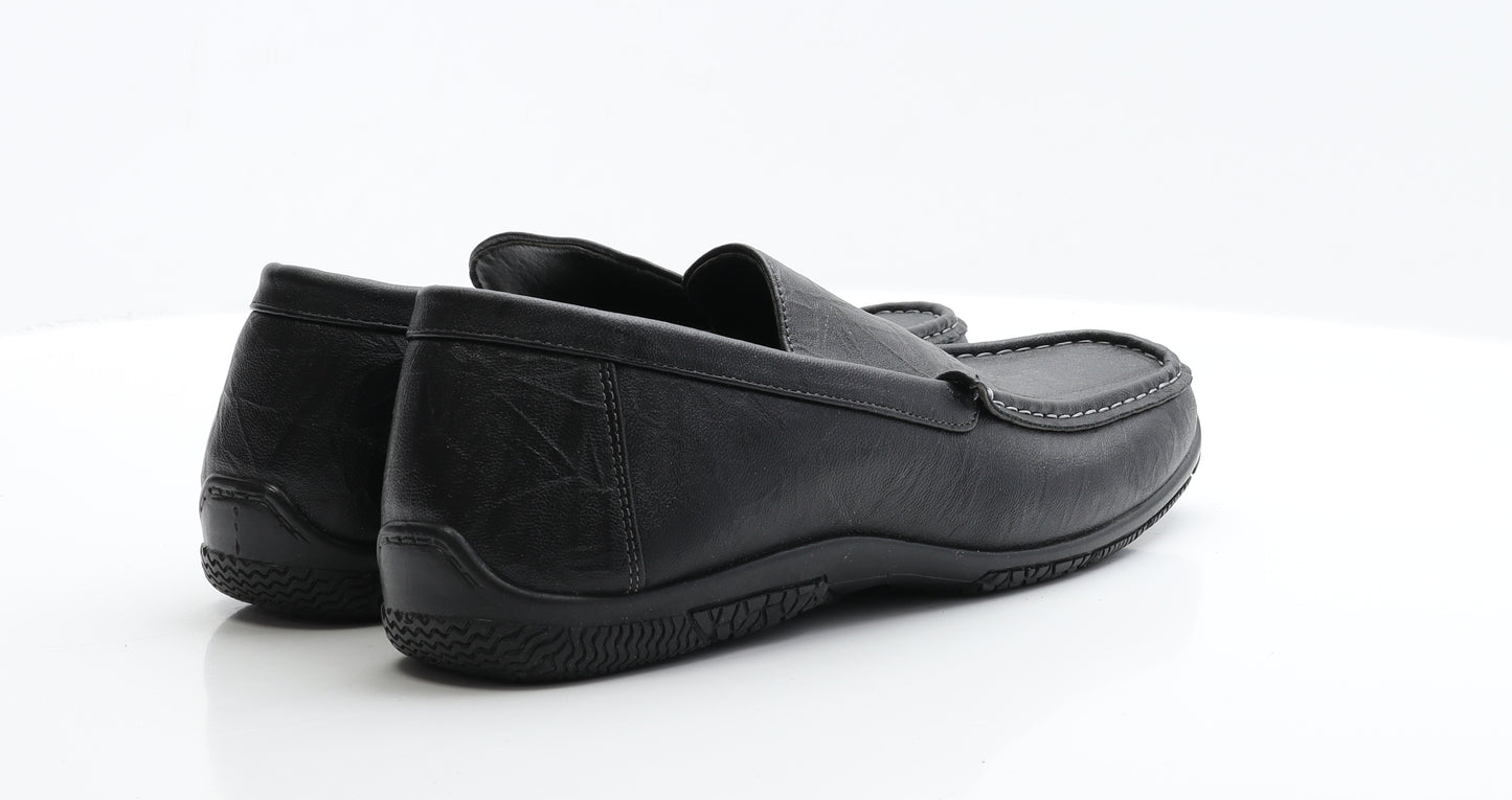 Clarks Mens Black  Faux Leather Loafer Casual UK 12 12   - Wide Fit