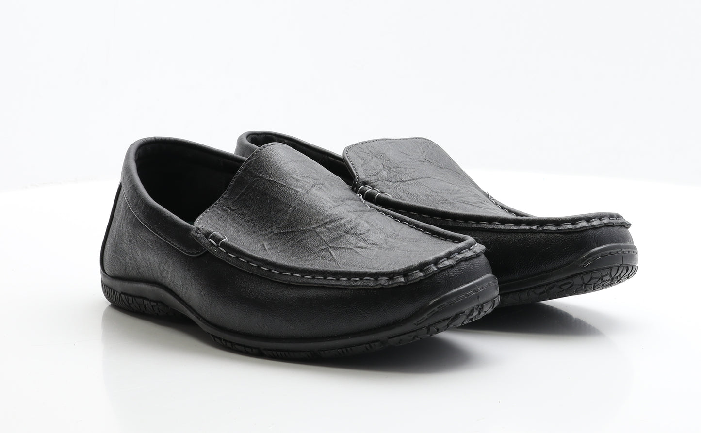 Clarks Mens Black  Faux Leather Loafer Casual UK 12 12   - Wide Fit